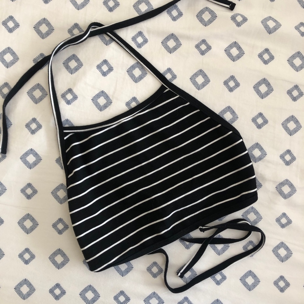 American apparel stripe tie halter